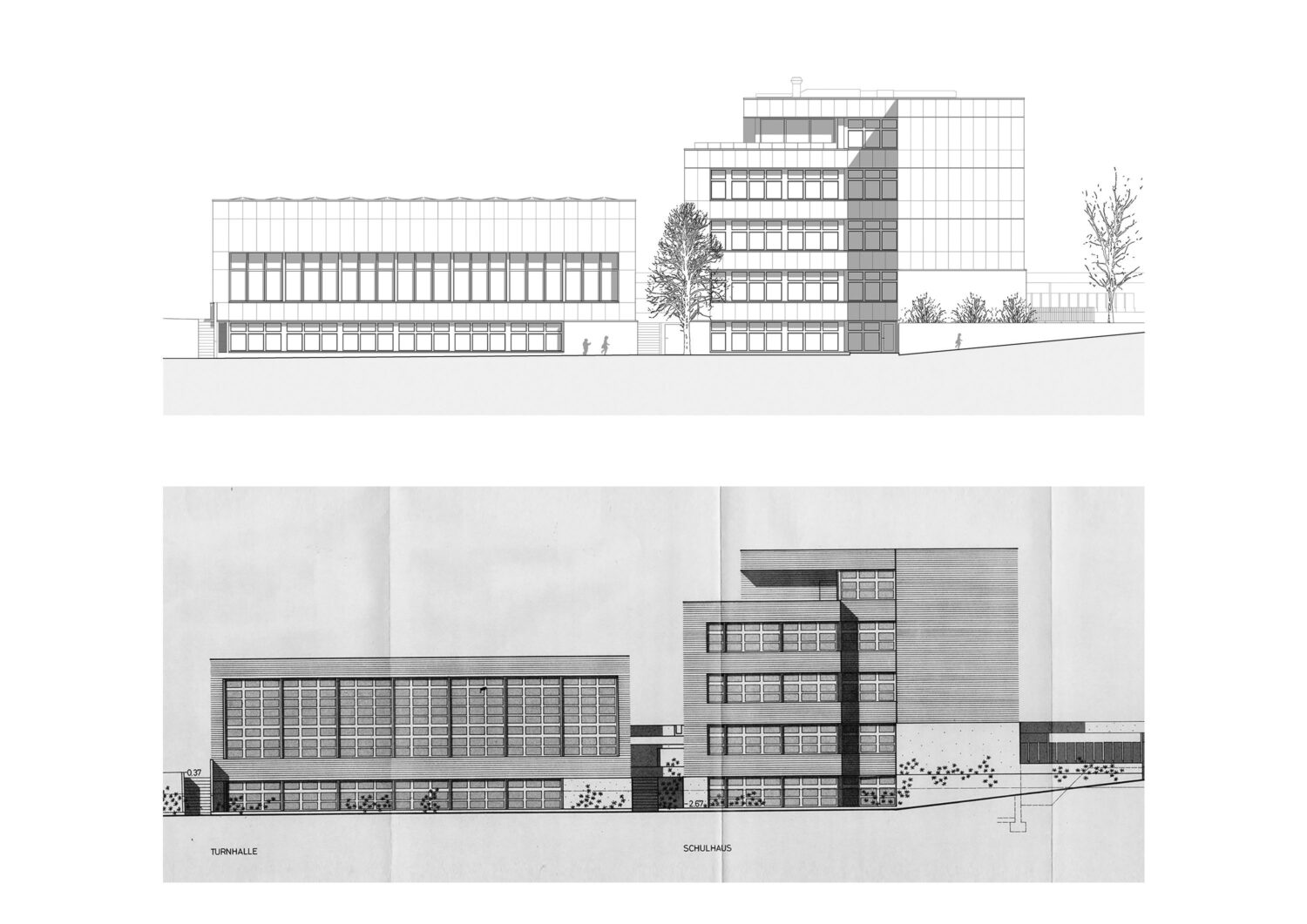 MELCH Suedfassade alt und neu