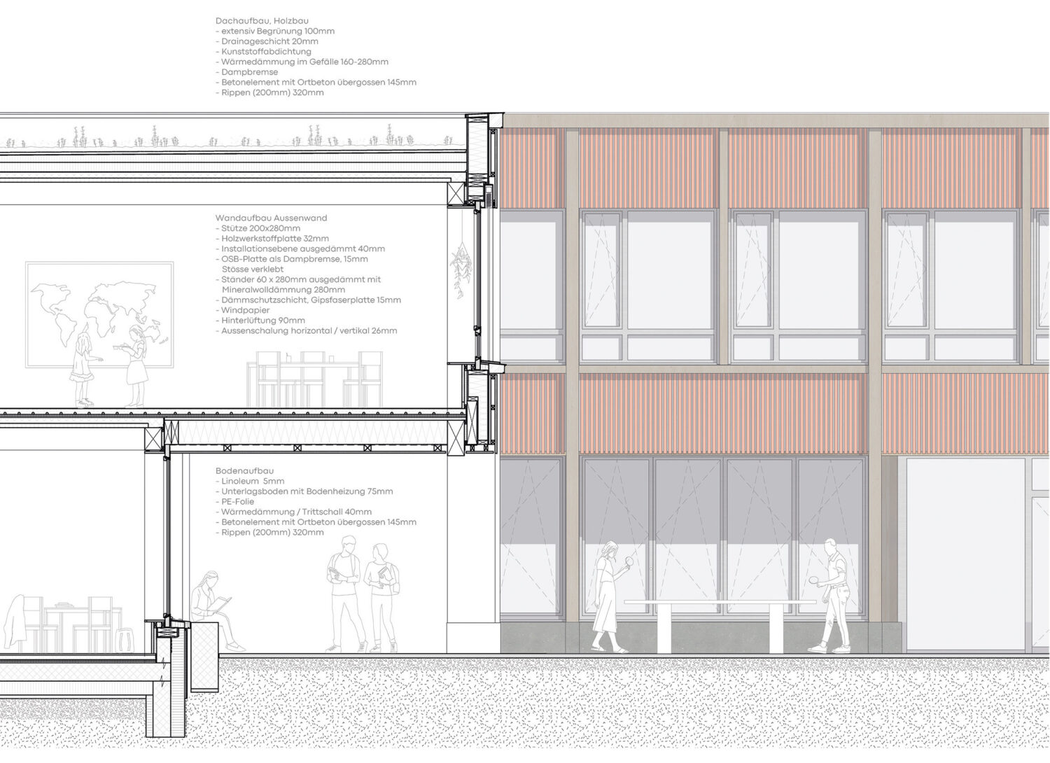 1 50 Schnitt Ansicht Neubau red