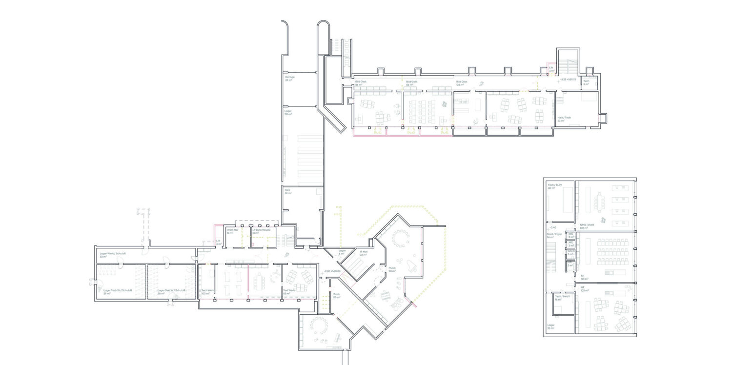 Schule Bodenacker Grundriss UG