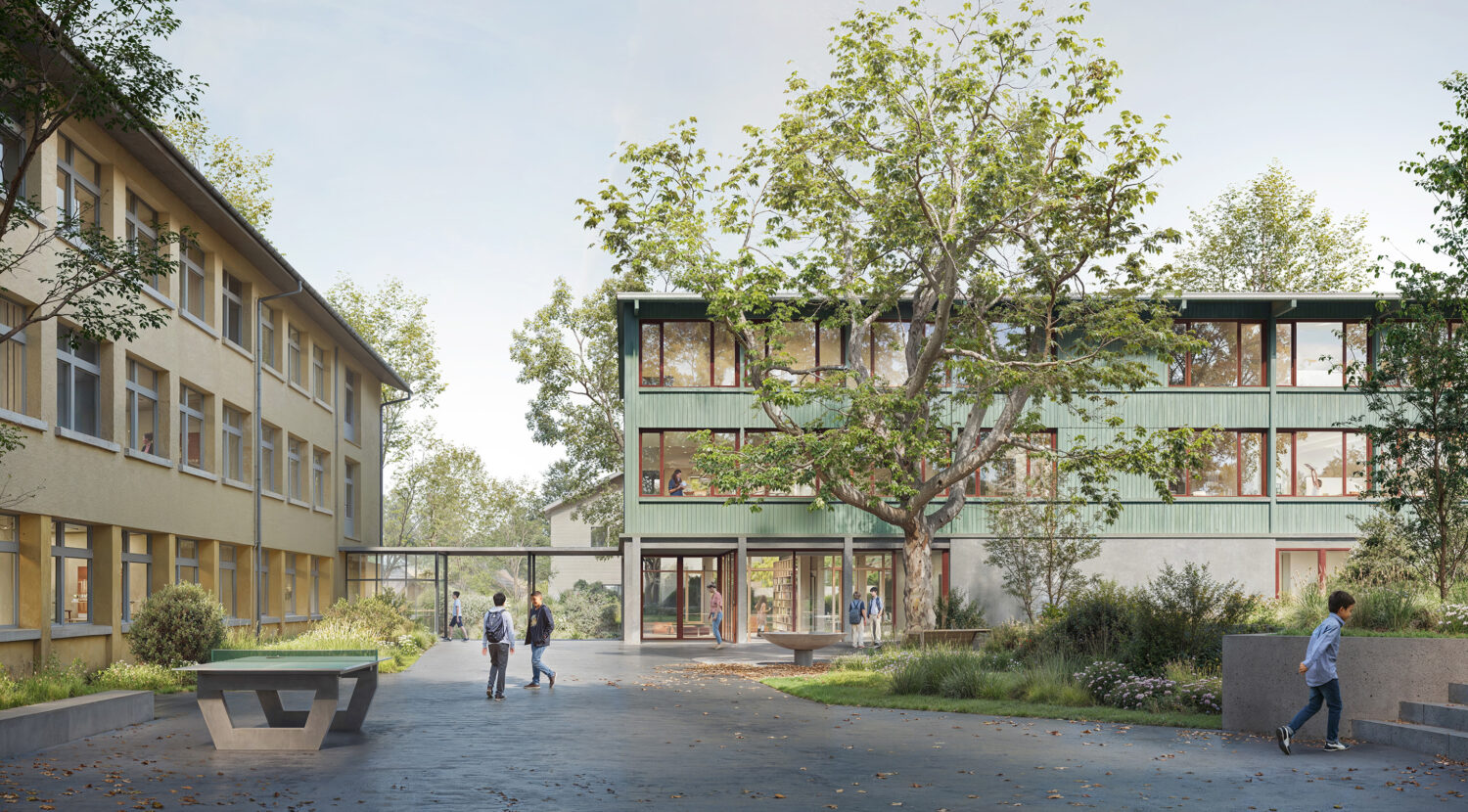 Schule Bodenacker Visualisierung aussen 2 breit